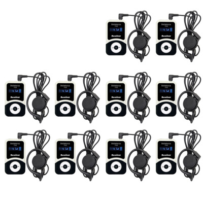 T131 Wireless Assisted Listening Audio Tour Guide System 10 Receivers for T130