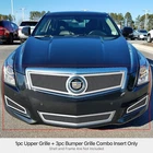 Fits 2013-2014 Cadillac ATS W/ Fog Light Cover Stainless Steel Mesh Grille Combo