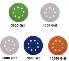 80PCS 5Inch/125MM Wet Dry Hook&Loop Sanding Disc 8-Hole For Wood 3000-10000Grit 