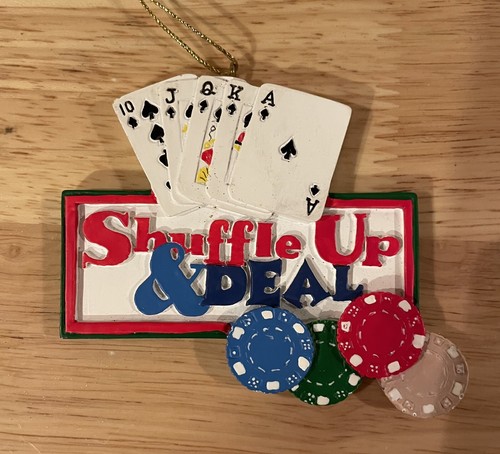 Vintage Casino Shuffle Up And Deal Christmas Holiday Ornament - Picture 2 of 3