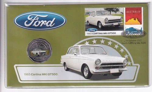AUSTRALIAN PNC: 2017 50 CENT 1965 FORD CORTINA MKI GT500 COLOURED COIN ...