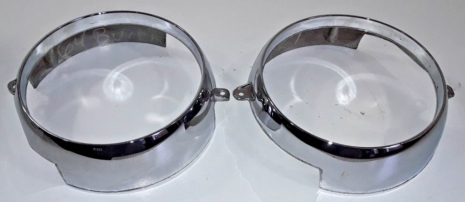 Par de bisel de faros Buick Wildcat 1964 1363492 1363493 - B844 Foto 3 de 4