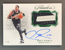PAUL PIERCE 2018-19 Panini Flawless Horizontal Patch Autograph Green 1/5