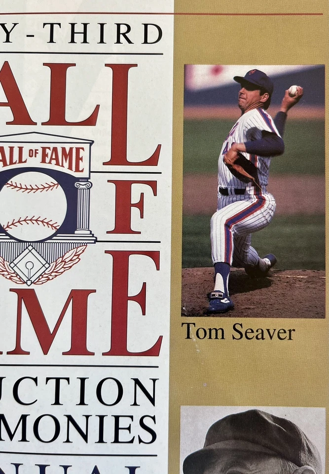 TOM SEAVER 1992 HOF Program AND Poster Of 1969 Seaver Lithograph By Paul Madden - Image 2 of 4