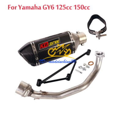 For Yamaha GY6 125cc 150cc Exhaust Muffler Silencer Front Link Pipe Slip On 51mm