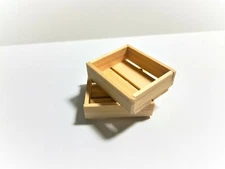 Dollhouse Miniature Wood Crates for Fruits or Vegetables x2 Small 1:12 Scale