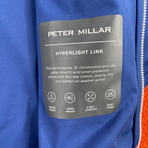PETER MILLAR Mens XL Hyperlight 3L Link Hooded Jacket Cape Red $270 - Picture 5 of 11