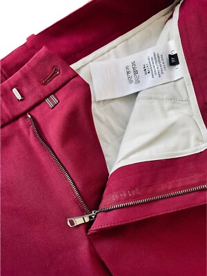 Gucci Women's Burgundy Red Stretch Cotton Slim Cropped Trouser
