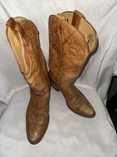 Texas Made Brown Leather Cowboy Boots Made In USA Size W7