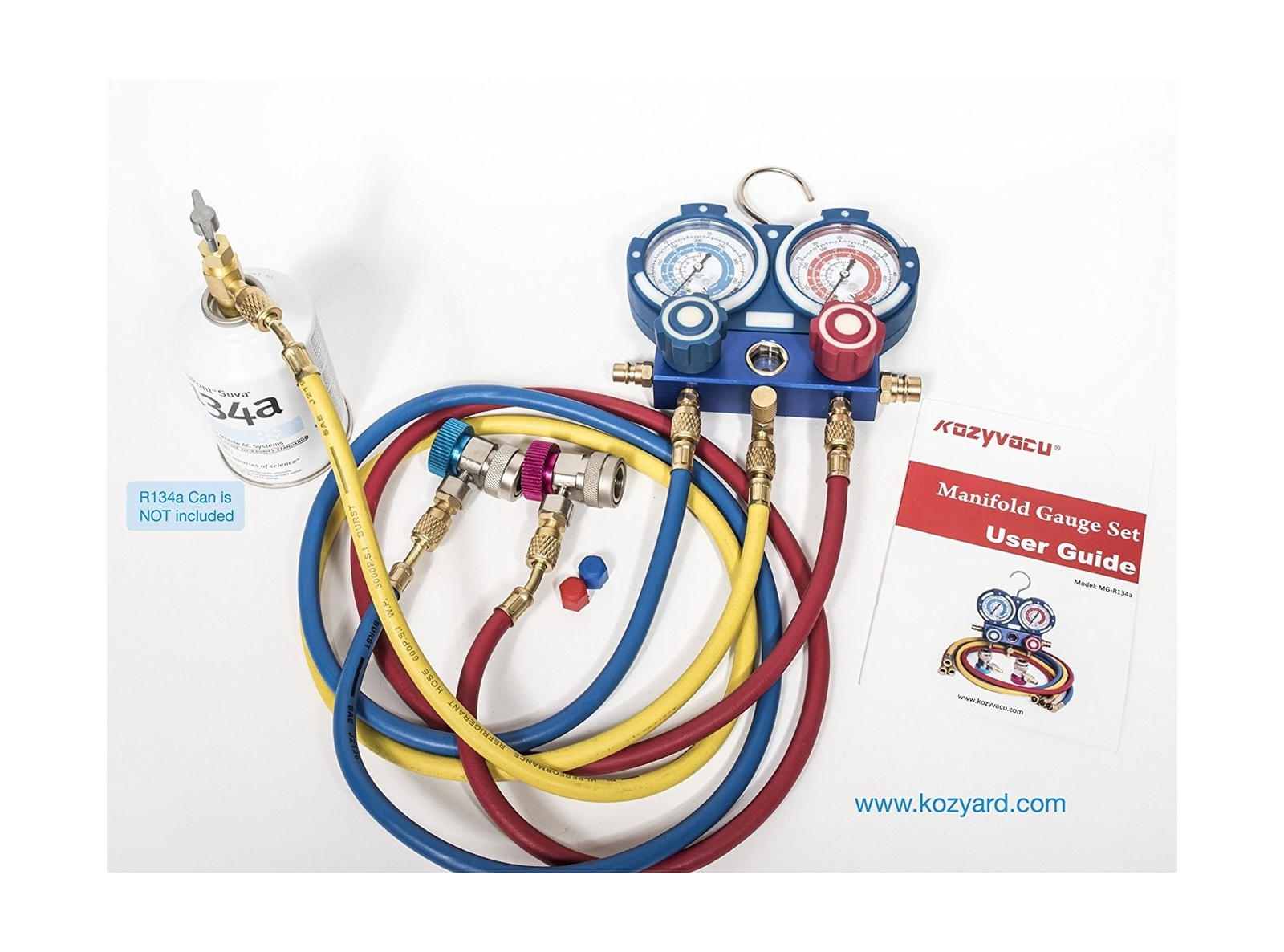 Kozyvacu AUTO AC Repair Complete Tool Kit with 1Stage 3.5 CFM Vacuum