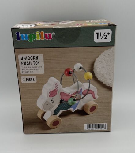 Wooden Toy Unicorn Push along Toy Lupilu Brand New Sealed - Afbeelding 1 van 4