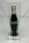 Vintage Unopened Bottle of Coca-Cola Encased in Lucite Acrylic Paperweight Decor