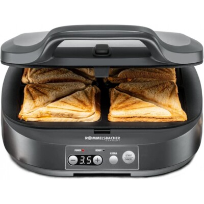 Rommelsbacher ST 1800 - Sandwich Maker - 1800 Watt - XL Sandwich - schiefergrau