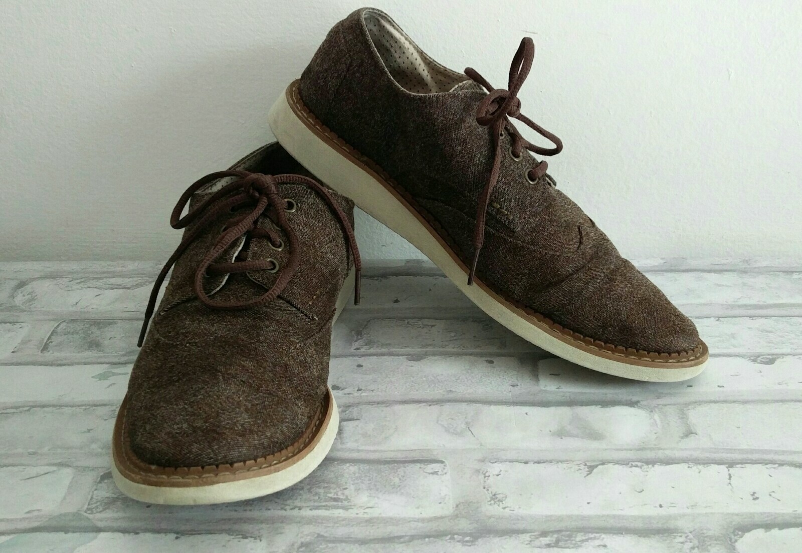 Oxfords Wingtip Canvas Brogue Brown 