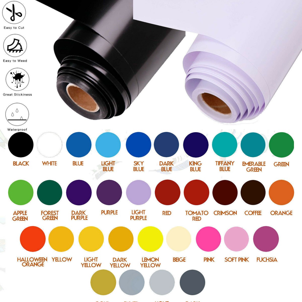 Hot Pink Permanent Vinyl - Adhesive Vinyl Roll For All Cutting Machine, Permanent Outdoor 12" X11FT For Decor Sticker, Car Decal, Scrapbooking, Signs, Glossy & Waterproof
