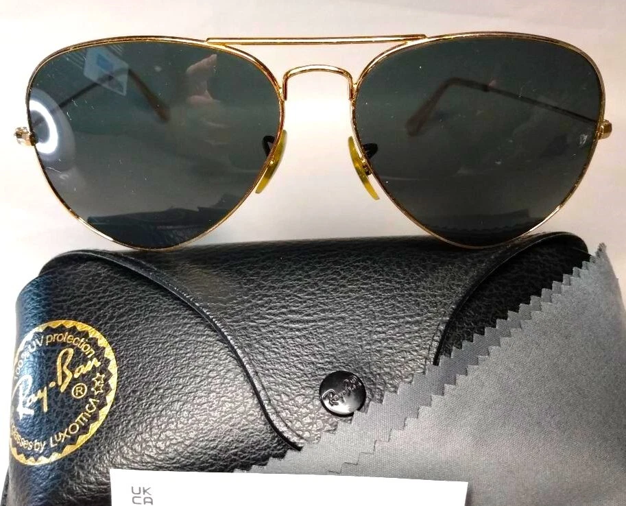 OCCHIALI DA SOLE AVIATOR RAY BAN RB3025 ARISTA ORO G 15 VERDE 58 14 135