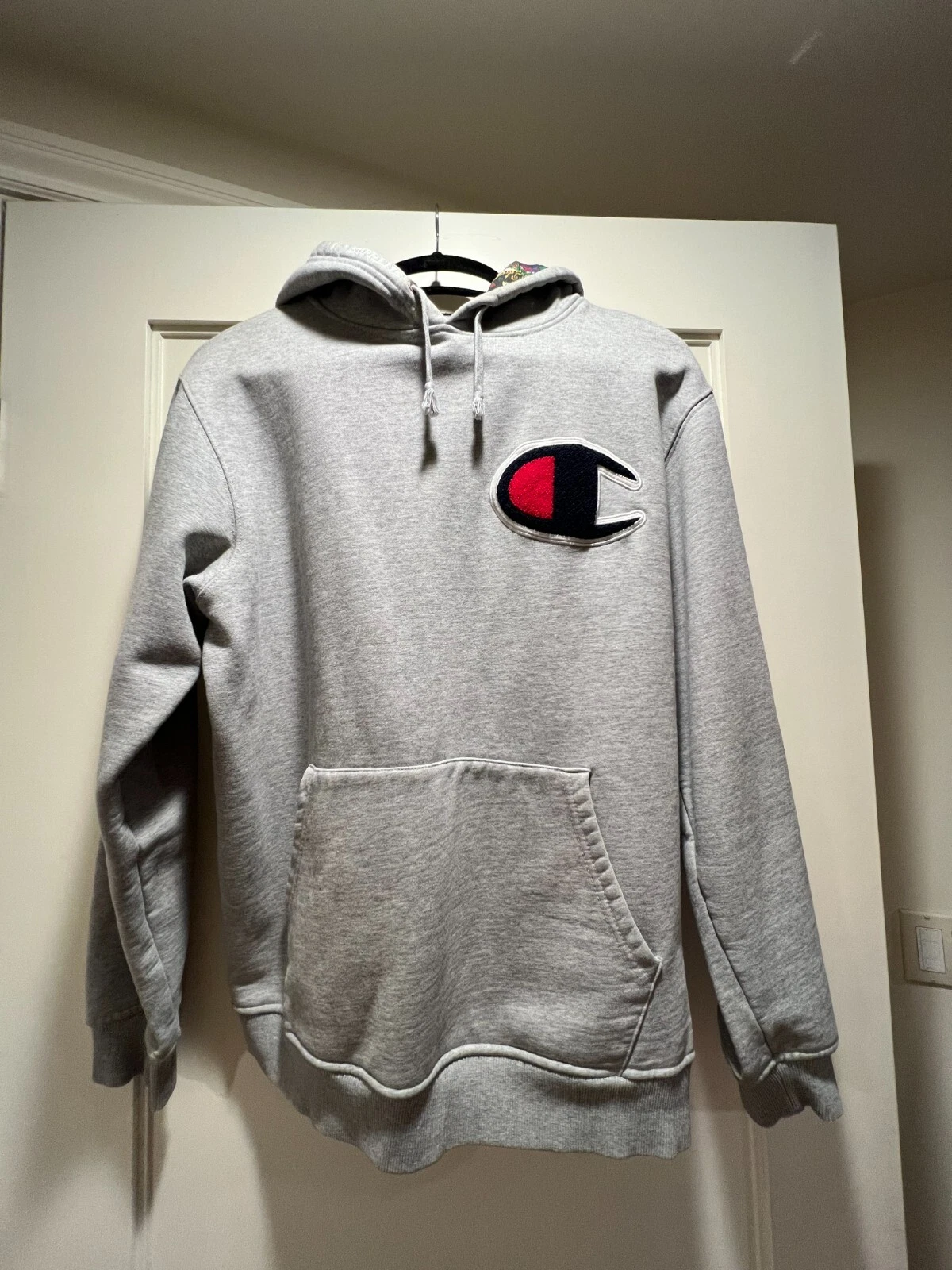 Sweat à capuche gris Supreme Champion taille L authentique
