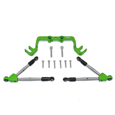 GPM Aluminum Front Tie Rods w/Stabilizer For C Hub Green : Traxxas Hoss 4x4 VXL