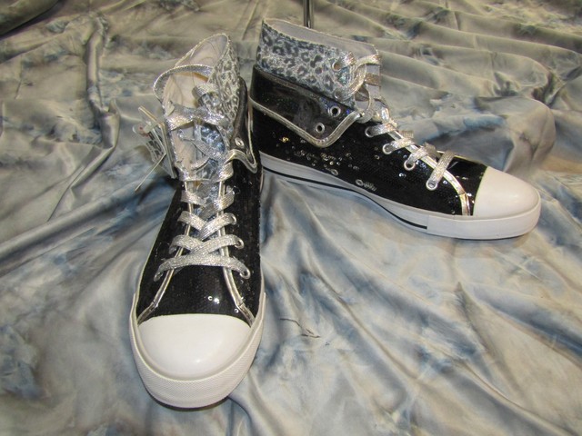 gotta flurt black sequin sneakers