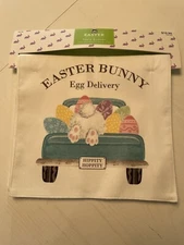 NWT Easter Spring Table Runner Home Decor 13x72 White Easter Bunny Egg Delivery