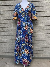 Tabitha Brown Mixed Bright Floral African Caribbean Puff Sleeve Dress Size 4