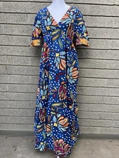 Tabitha Brown Mixed Bright Floral African Caribbean Puff Sleeve Dress Size 4