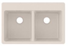 Elkay Quartz Classic ELG3322PT0 Putty Equal Double Bowl Top Mount Sink 33x22x9.5