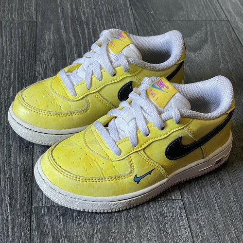 Nike Air Force 1 LV8 Yellow Peace Love Basketball DC7322-700 Toddler Shoes 9C | eBay