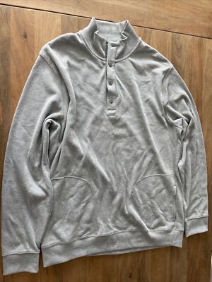 Old Navy Men's XL Gray Flex Henley Long Sleeve Shirt Waffle Knit - Main Image