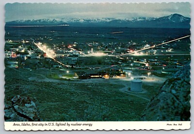 Arco Idaho Vintage Postcard Nuclear Energy First City Lighted Collectible