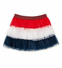 Way to Celebrate 4th of July USA Patriotic Tiered Americana Tutu Skirt Size 4T