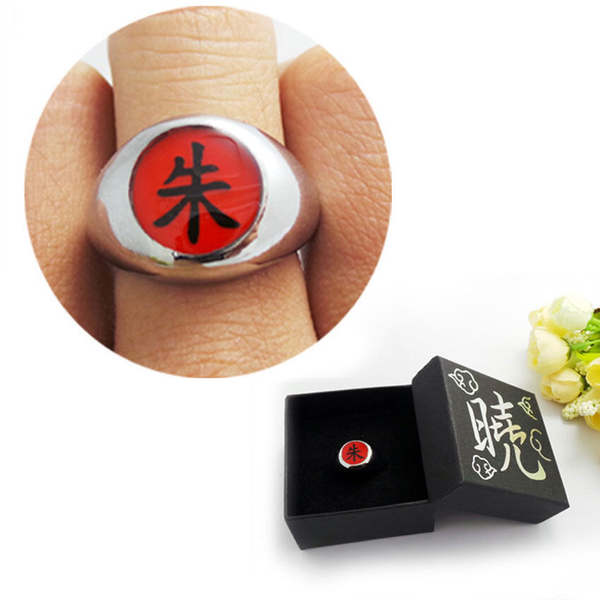 Anillos de dedo de metal anime Akatsuki Itachi Uchiha Zhu Yu Cosplay 2c