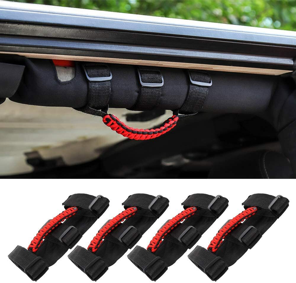 White Grips Buy Bestaoo 2 X Roll Bar Grab Handles Paracord Grip Handle For Jeep Wrangler YJ TJ JK JL Gladiator Jt 1955 2022 Utv Atv Fit For 2 To 4 Inch - Foto 6