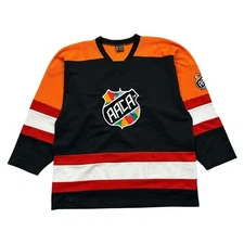 VTG 90s AACA AFRICAN AMERICAN COLLEGE ALLIANCE HOCKEY JERSEY MADE IN CANADA Sz L