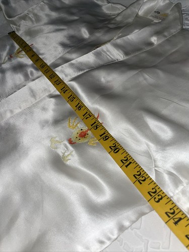 NEW Golden Dragon 100% Silk Hand Embroidered Long Shiny White Kimono Robe M NWT - Picture 16 of 19