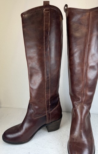 Lucky Brand Looloo Brown Leather Heeled Knee-High Riding Boots Sz 6 1/2 M - Picture 24 of 24
