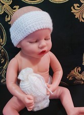 Saas-E-Baby-ClassicWhite-Baby-NB-Accessory-Bag  Band Set-Handmade-Crochet-White