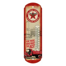 Texaco Metal Thermometer Vintage Style Texas Gas Oil Truck  Aged Finish Tin Sign