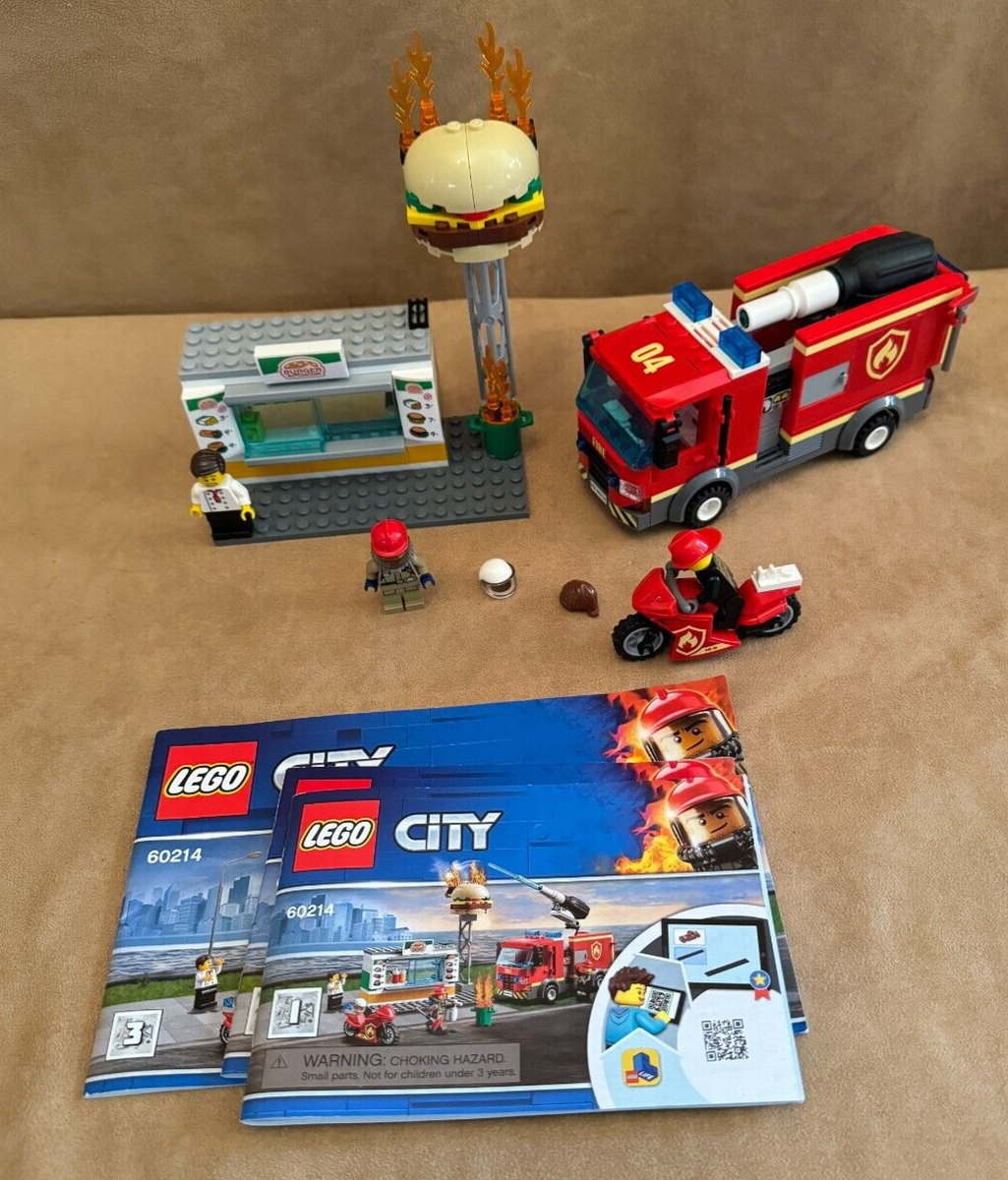 60214 LEGO Complete city: Burger Bar Fire Rescue w all minifigures manual