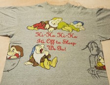 VTG Snow White And The Seven Dwarfs DISNEY All Over Print Sleep Gray T Shirt 3XL