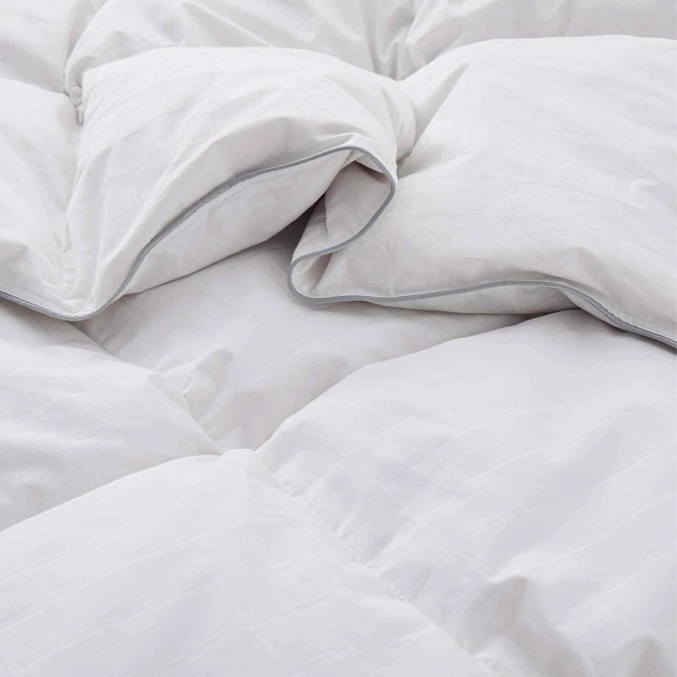 Edredón HOTEL Grid Jacquard Plumón de Ganso Blanco, Manta Cama King o Queen Foto 4 de 4