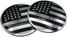 2x American Flag Sticker Decal Fender Emblem Aluminum Dome Shape Car Truck 2.20"