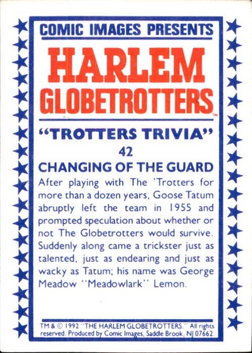 Harlem Globetrotters Comic Images 1992 Trading Card Complete Your Set You Pick - Picture 85 of 181