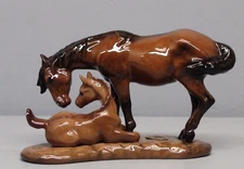 Retired Beautiful Hagen Renaker Specialty Horse Mustang Mare & Foal