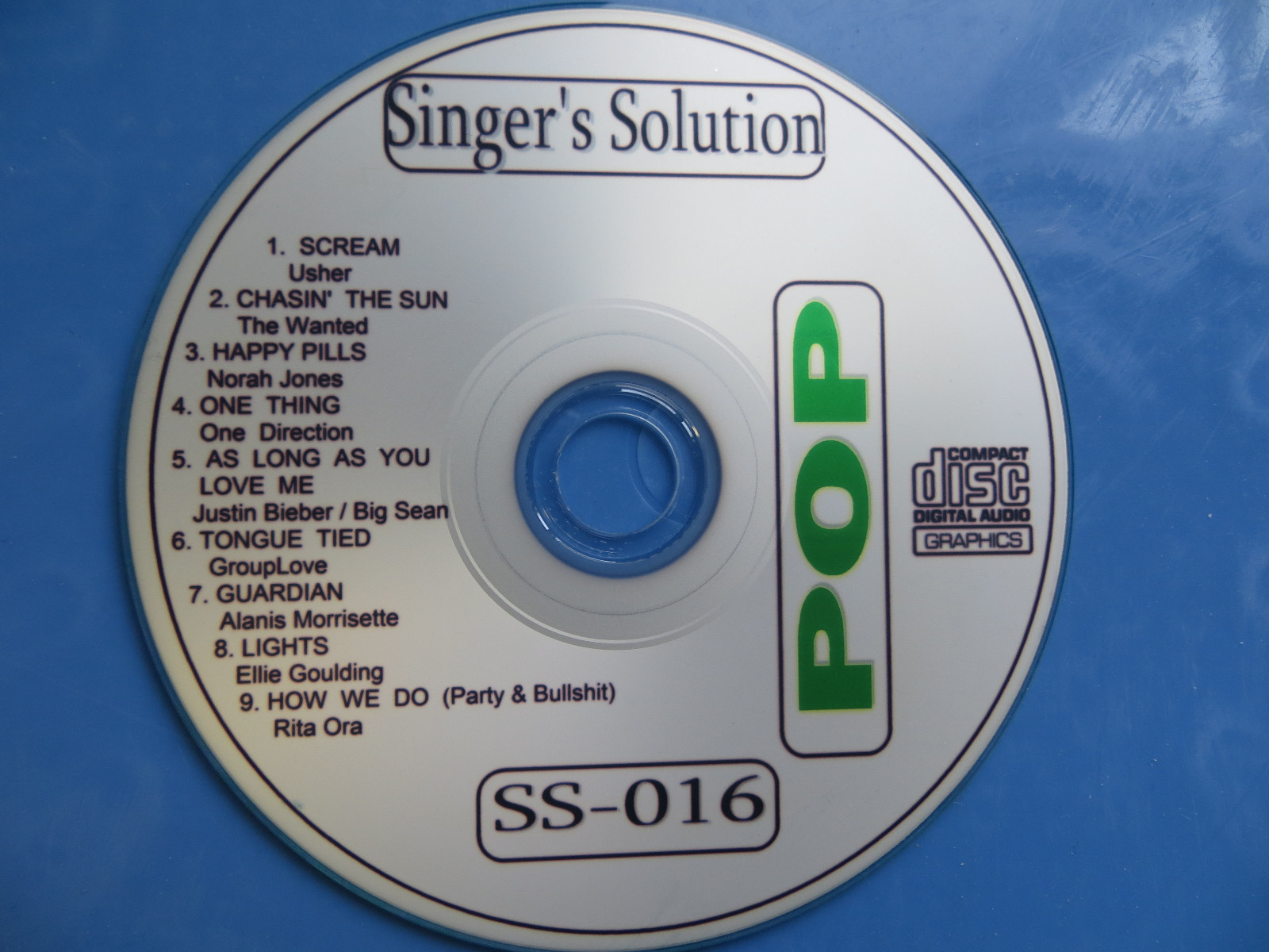 SINGER'S SOLUTION KARAOKE CDG POP SS016USHERALANISJUSTINTHE