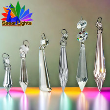 Chandelier Lamp Light Icicle Beads Parts Drops Glass Crystals Wedding Decoration