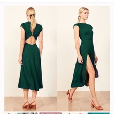 Reformation Gavin Dress Emerald 0 2 4 6 8