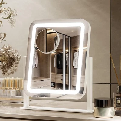 MCURO Hollywood Kosmetikspiegel mit Beleuchtung LED Dimmbar Schminkspiegel 27 X 33cm