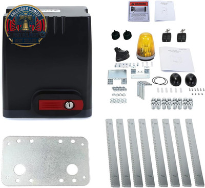 Sliding Gate Opener Kit with AC110V/60HZ Motor for 1350Lb 40Ft Gate,Wireless Rem