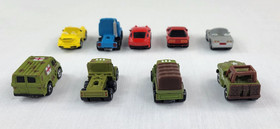 Vintage 80's Micro Machines Lot 9 Military Vehicles Porche Corvette Mustang Semi